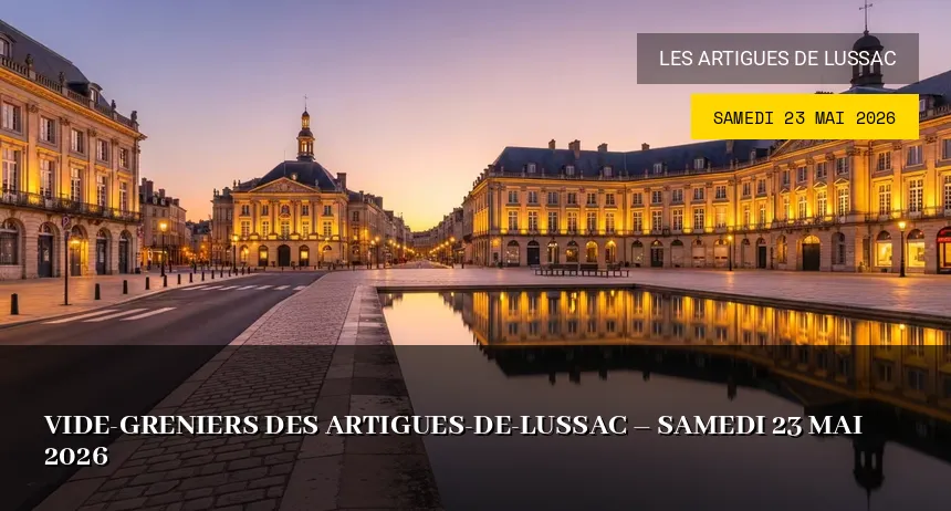 Affiche de l'événement : Vide-greniers des Artigues-de-Lussac – Samedi 23 Mai 2026