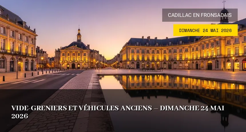 Affiche de l'événement : Vide-greniers et véhicules anciens – Dimanche 24 Mai 2026