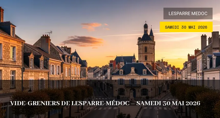 Affiche de l'événement : Vide-greniers de Lesparre-Médoc – Samedi 30 Mai 2026