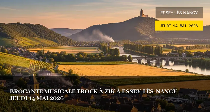 Affiche de l'événement : Brocante Musicale à Essey-lès-Nancy – Jeudi 14 Mai 2026