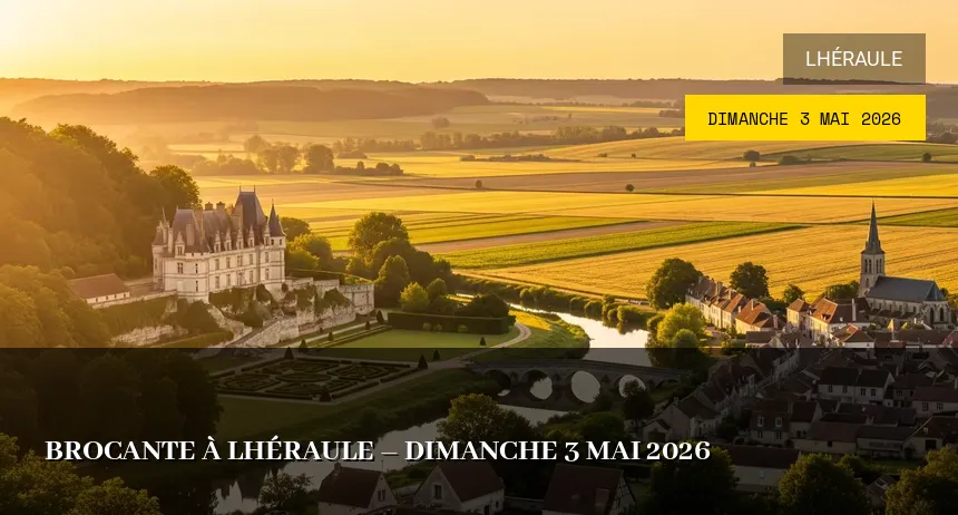 Affiche de l'événement : Brocante à Lhéraule – Dimanche 3 Mai 2026