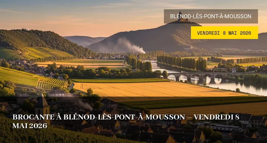Affiche de l'événement : Brocante à Blénod-lès-Pont-à-Mousson – Vendredi 8 Mai 2026