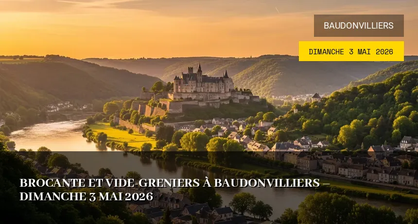 Affiche de l'événement : Brocante et Vide-Greniers à Baudonvilliers – Dimanche 3 Mai 2026