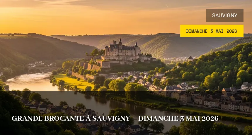 Affiche de l'événement : Grande Brocante à Sauvigny – Dimanche 3 Mai 2026