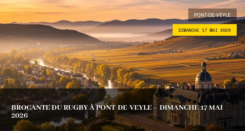 Affiche de l'événement : Brocante du Rugby à Pont-de-Veyle – Dimanche 17 Mai 2026