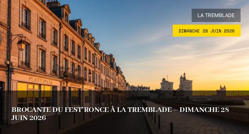 Affiche de l'événement : Brocante Fest&rsquo;Ronce à La Tremblade – Dimanche 28 Juin 2026