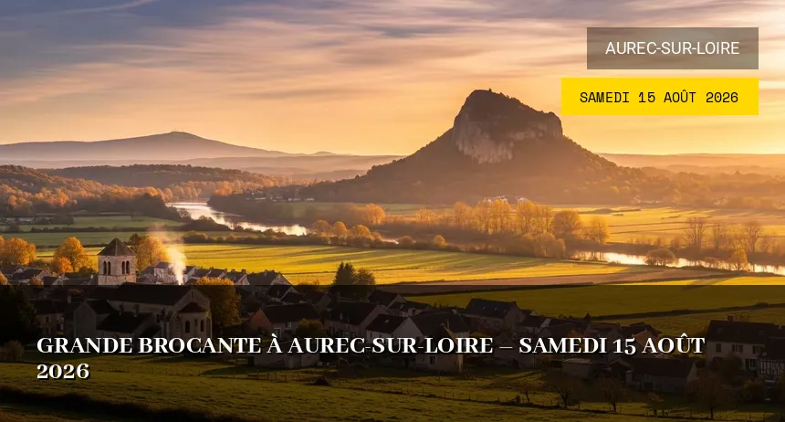Affiche de l'événement : Grande Brocante à Aurec-sur-Loire – Samedi 15 Août 2026