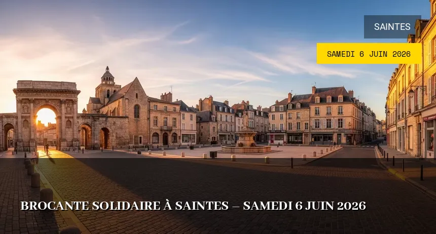 Affiche de l'événement : Brocante Solidaire à Saintes – Samedi 6 Juin 2026