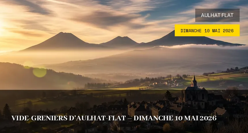 Affiche de l'événement : Vide-greniers d&rsquo;Aulhat-Flat – Dimanche 10 Mai 2026