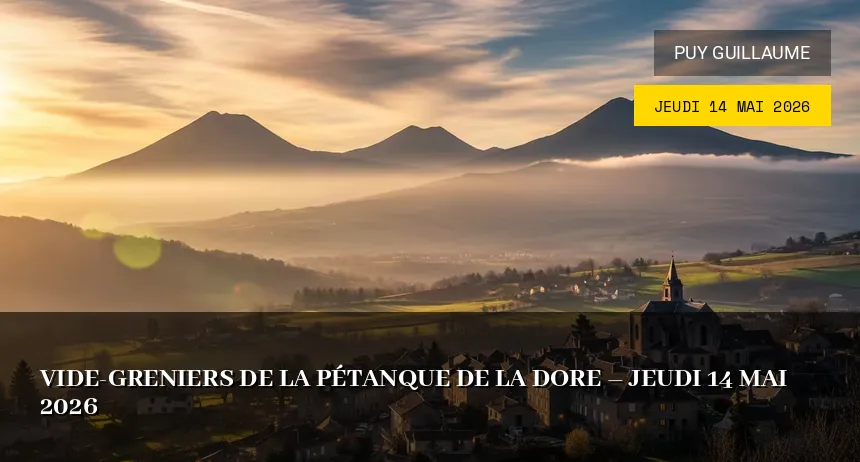 Affiche de l'événement : Vide-greniers de la Pétanque de la Dore – Jeudi 14 Mai 2026