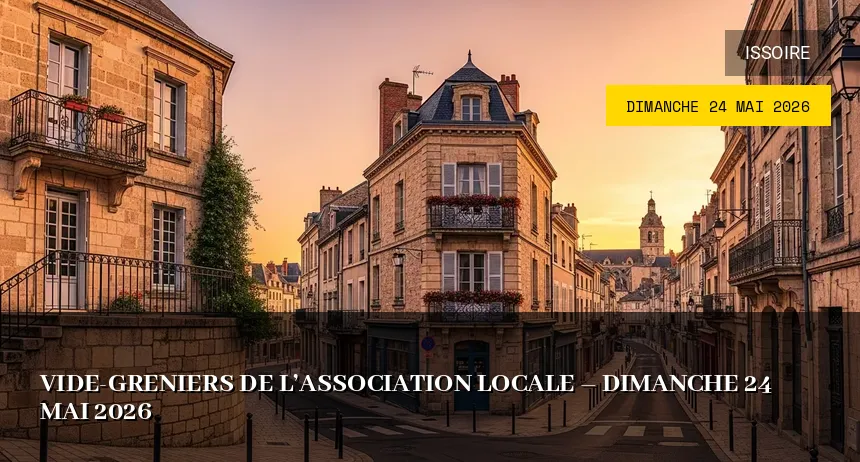 Affiche de l'événement : Vide-greniers de l&rsquo;association locale – Dimanche 24 Mai 2026