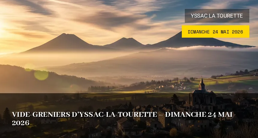 Affiche de l'événement : Vide-greniers d&rsquo;Yssac-la-Tourette – Dimanche 24 Mai 2026