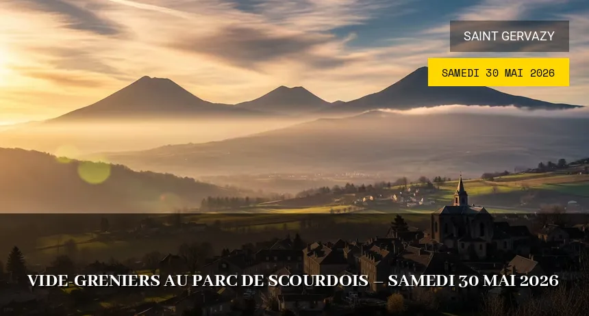 Affiche de l'événement : Vide-greniers au parc de Scourdois – Samedi 30 Mai 2026