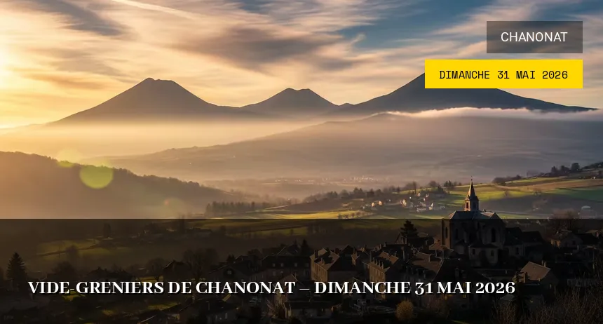 Affiche de l'événement : Vide-greniers de Chanonat – Dimanche 31 Mai 2026
