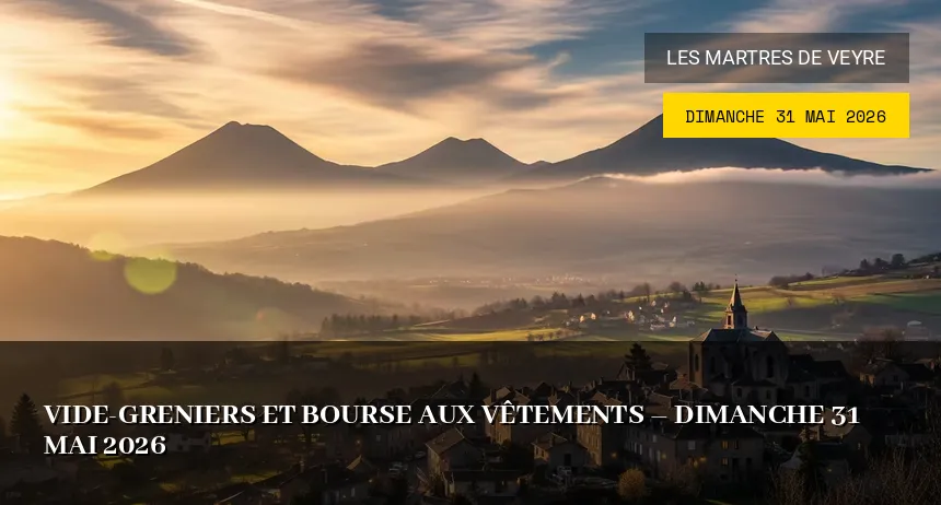 Affiche de l'événement : Vide-greniers et bourse aux vêtements – Dimanche 31 Mai 2026