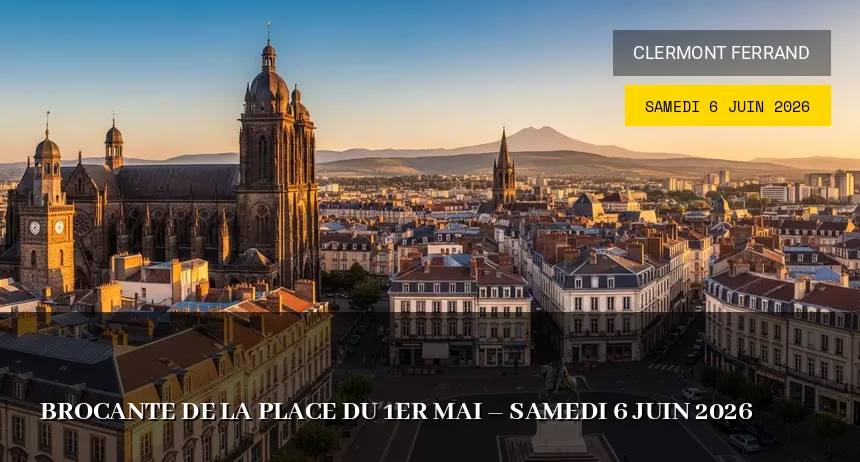 Affiche de l'événement : Brocante de la Place du 1er Mai – Samedi 6 Juin 2026