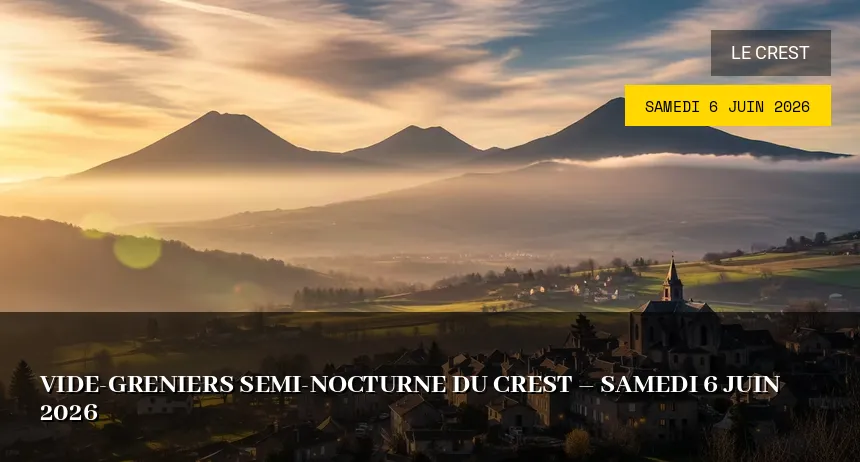 Affiche de l'événement : Vide-greniers semi-nocturne du Crest – Samedi 6 Juin 2026