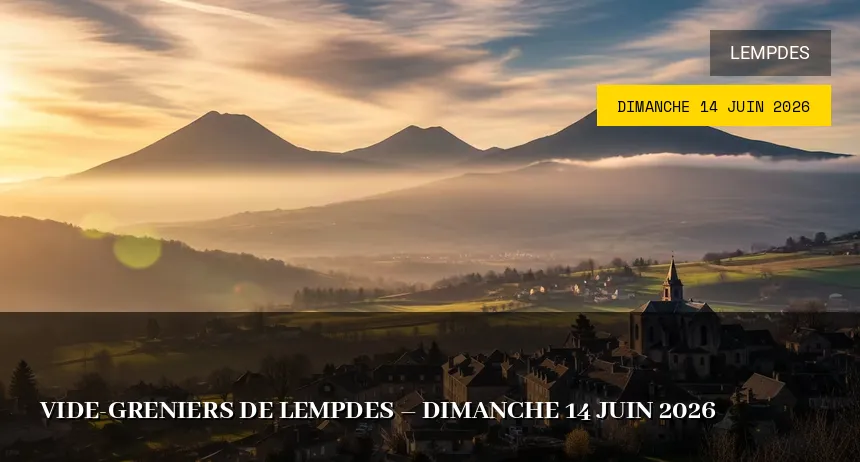 Affiche de l'événement : Vide-greniers de Lempdes – Dimanche 14 Juin 2026