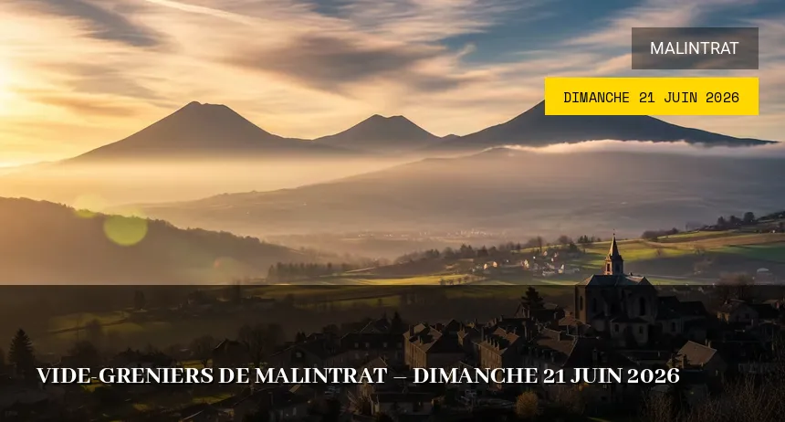 Affiche de l'événement : Vide-greniers de Malintrat – Dimanche 21 Juin 2026