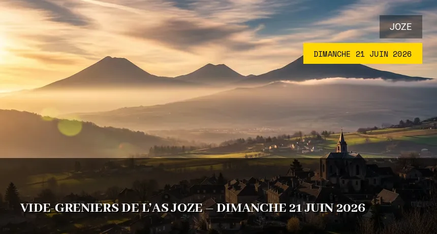 Affiche de l'événement : Vide-greniers de l&rsquo;AS Joze – Dimanche 21 Juin 2026