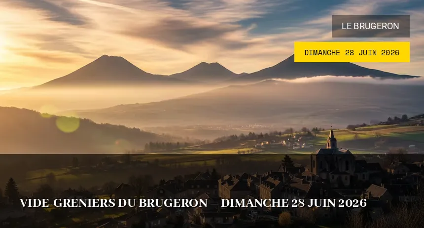 Affiche de l'événement : Vide-greniers du Brugeron – Dimanche 28 Juin 2026