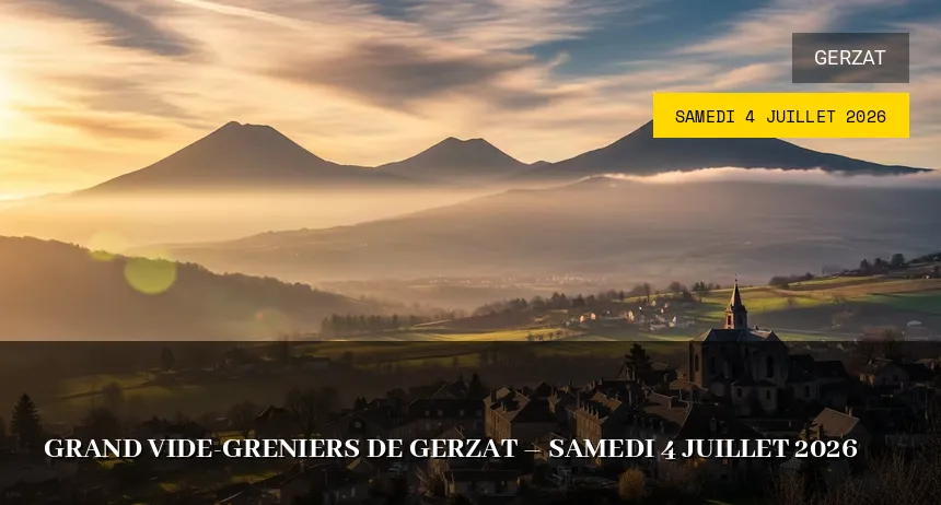 Affiche de l'événement : Grand vide-greniers de Gerzat – Samedi 4 Juillet 2026
