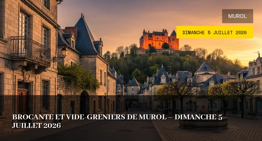 Affiche de l'événement : Brocante et vide-greniers de Murol – Dimanche 5 Juillet 2026