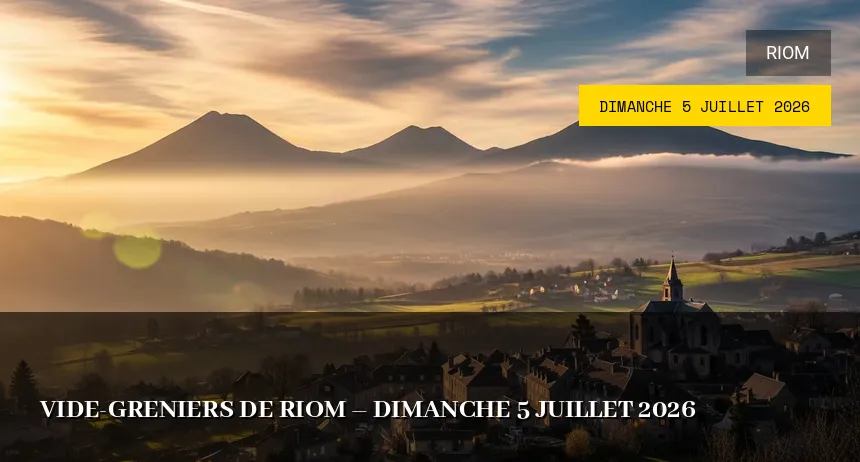 Affiche de l'événement : Vide-greniers de Riom – Dimanche 5 Juillet 2026