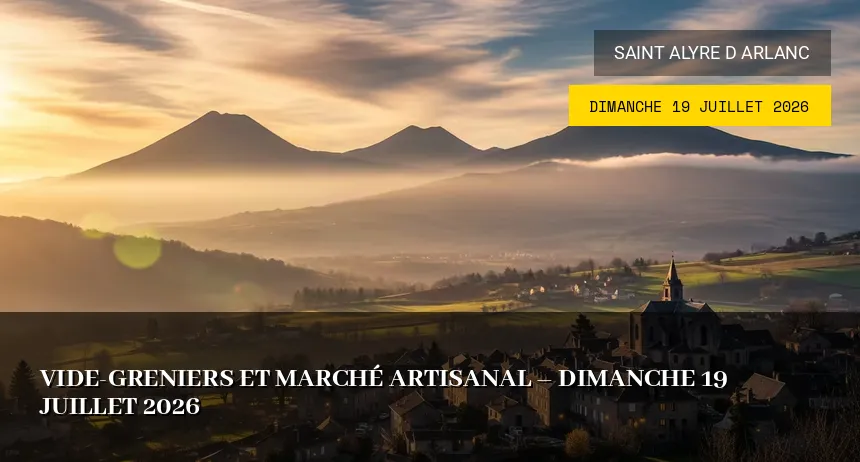 Affiche de l'événement : Vide-greniers et Marché Artisanal – Dimanche 19 Juillet 2026
