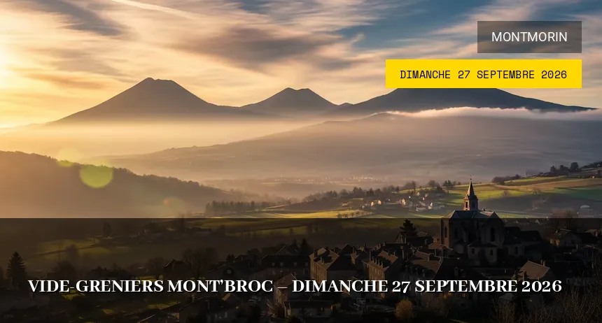 Affiche de l'événement : Vide-greniers Mont&rsquo;Broc – Dimanche 27 Septembre 2026