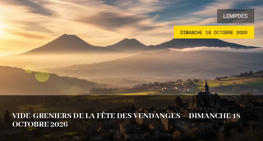 Affiche de l'événement : Vide-greniers de la Fête des Vendanges – Dimanche 18 Octobre 2026