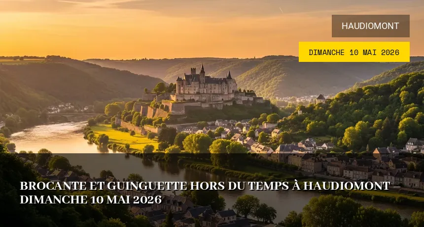 Affiche de l'événement : Brocante et Guinguette à Haudiomont – Dimanche 21 Juin 2026