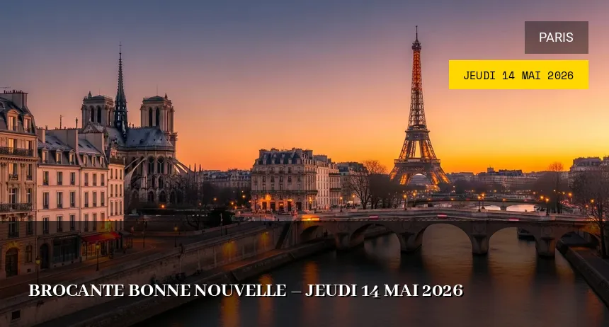 Affiche de l'événement : Brocante Bonne Nouvelle – Jeudi 14 Mai 2026