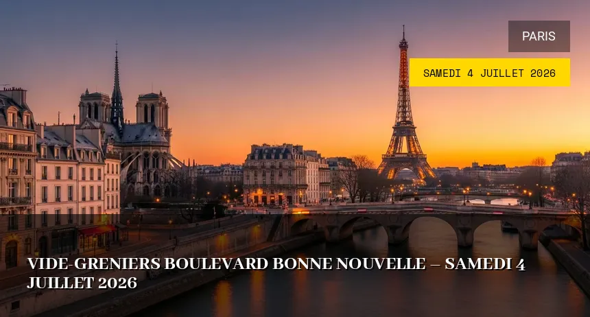 Affiche de l'événement : Vide-greniers Boulevard Bonne Nouvelle – Samedi 4 Juillet 2026