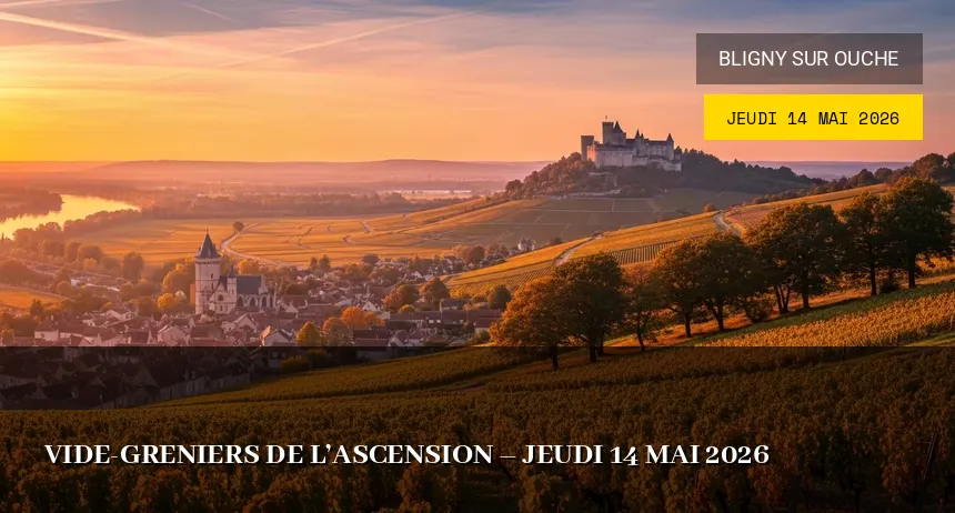 Affiche de l'événement : Vide-greniers de l&rsquo;Ascension – Jeudi 14 Mai 2026