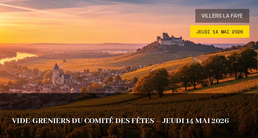 Affiche de l'événement : Vide-greniers du Comité des Fêtes – Jeudi 14 Mai 2026