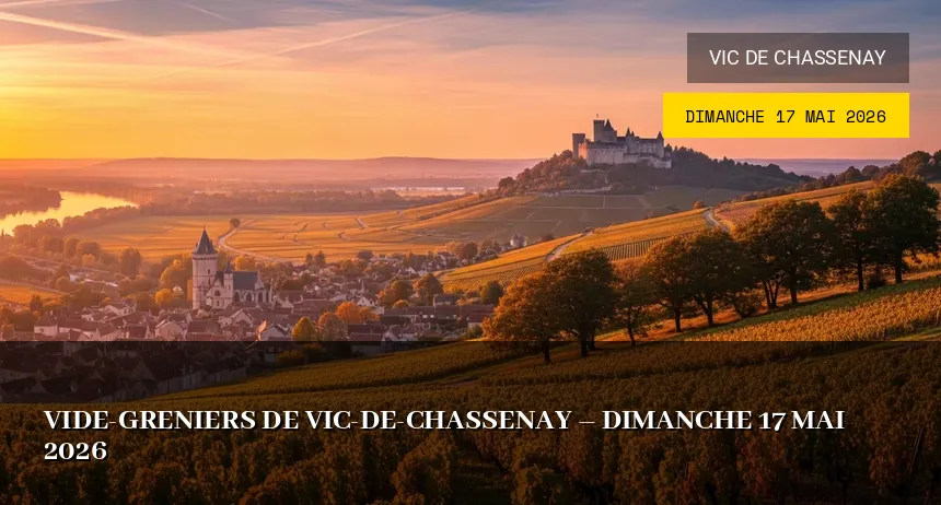 Affiche de l'événement : Vide-greniers de Vic-de-Chassenay – Dimanche 17 Mai 2026