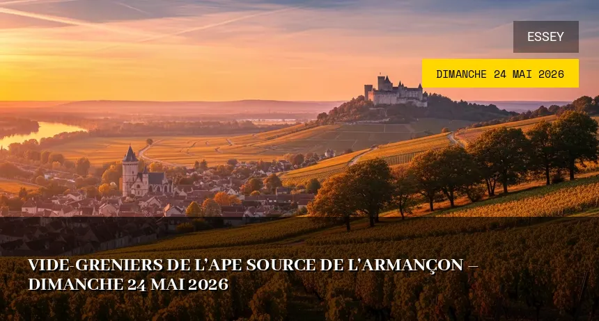 Affiche de l'événement : Vide-greniers de l&rsquo;APE Source de l&rsquo;Armançon – Dimanche 24 Mai 2026