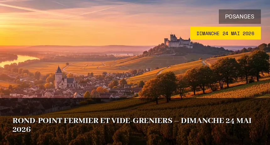 Affiche de l'événement : Rond-point fermier et vide-greniers – Dimanche 24 Mai 2026