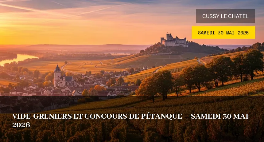Affiche de l'événement : Vide-greniers et concours de pétanque – Samedi 30 Mai 2026