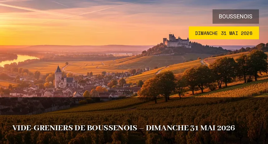 Affiche de l'événement : Vide-greniers de Boussenois – Dimanche 31 Mai 2026