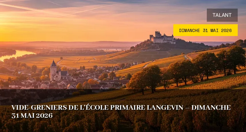 Affiche de l'événement : Vide-greniers de l&rsquo;école Primaire Langevin – Dimanche 31 Mai 2026