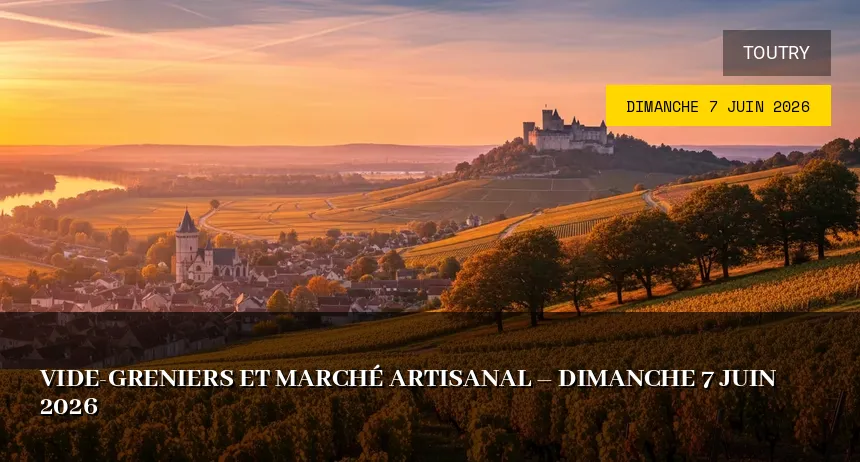 Affiche de l'événement : Vide-greniers et marché artisanal – Dimanche 7 Juin 2026
