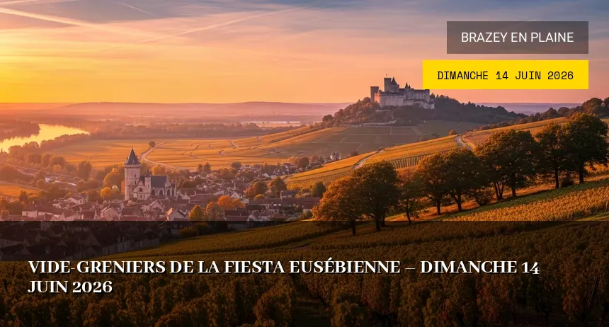 Affiche de l'événement : Vide-greniers de la Fiesta Eusébienne – Dimanche 14 Juin 2026