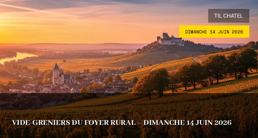 Affiche de l'événement : Vide-greniers du Foyer Rural – Dimanche 14 Juin 2026