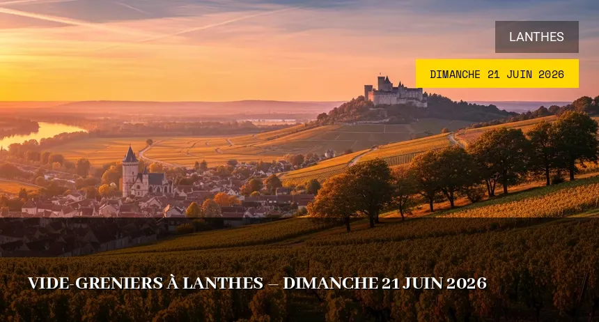 Affiche de l'événement : Vide-greniers à Lanthes – Dimanche 21 Juin 2026
