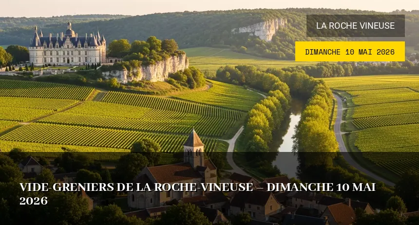 Affiche de l'événement : Vide-greniers de La Roche-Vineuse – Dimanche 10 Mai 2026