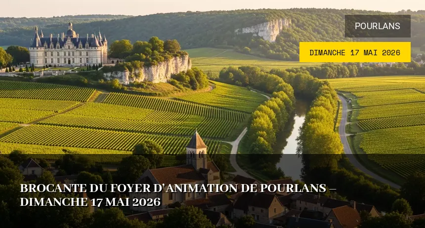 Affiche de l'événement : Brocante du Foyer d&rsquo;Animation de Pourlans – Dimanche 17 Mai 2026