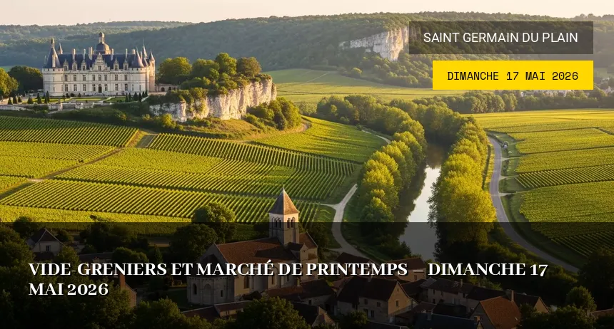Affiche de l'événement : Vide-greniers et marché de printemps – Dimanche 17 Mai 2026