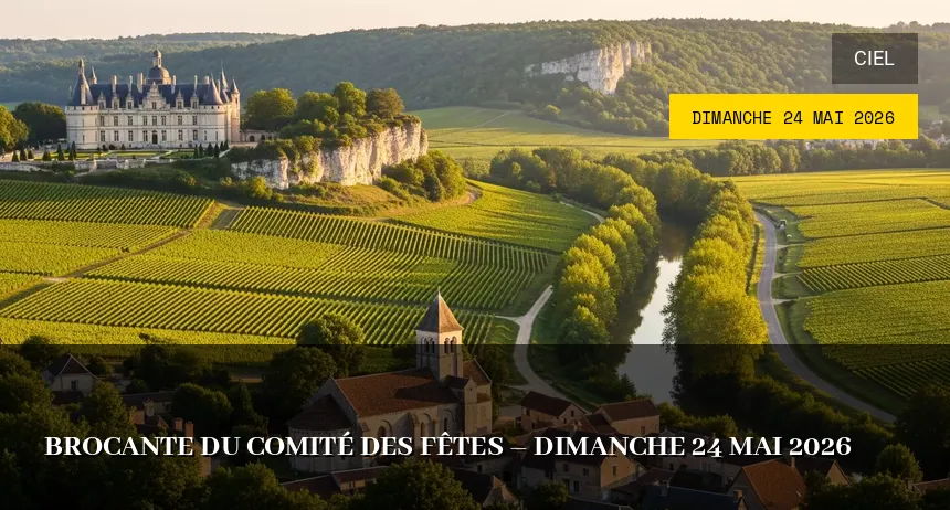 Affiche de l'événement : Brocante du Comité des Fêtes – Dimanche 24 Mai 2026